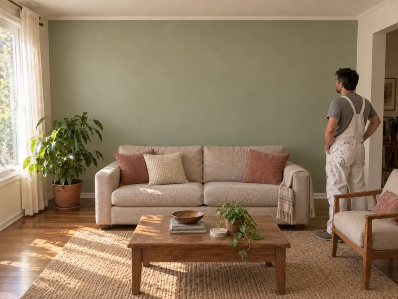 Pintura: Living pintado en un día